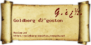 Goldberg Ágoston névjegykártya
